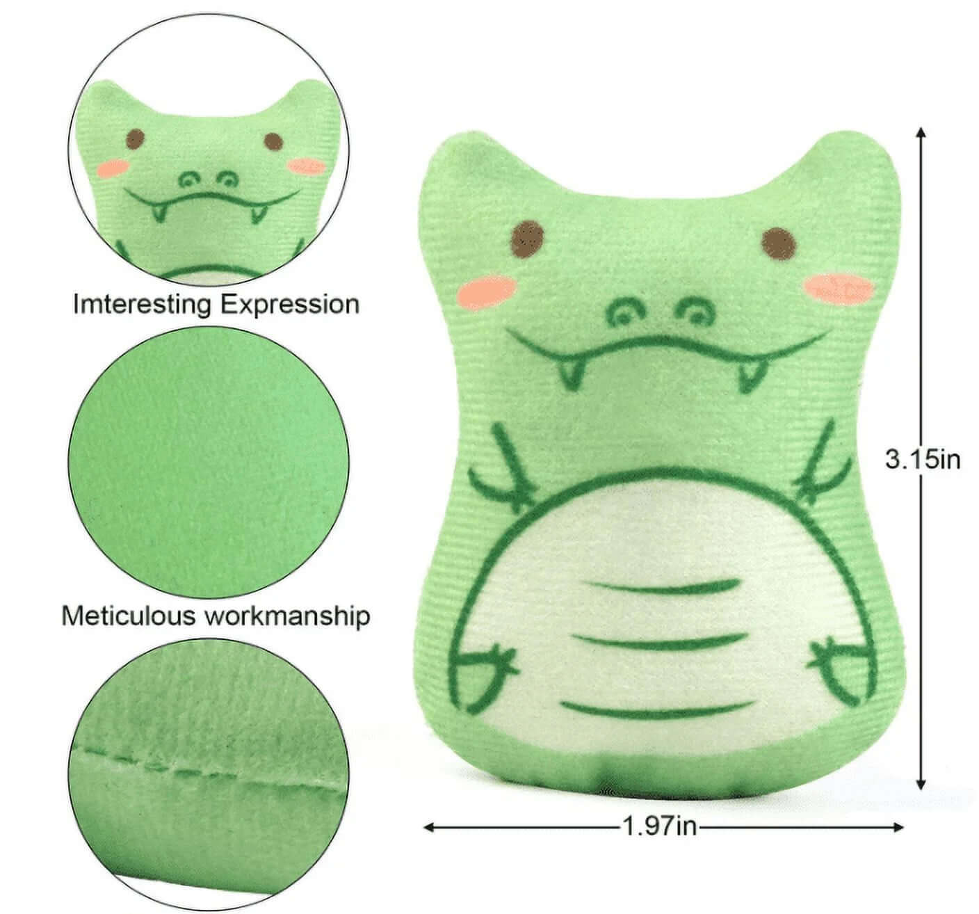 Catnip Toys for Cats - 5 Pack Plush Chew Toys for Kittens with playful frog design, available at online pet store.