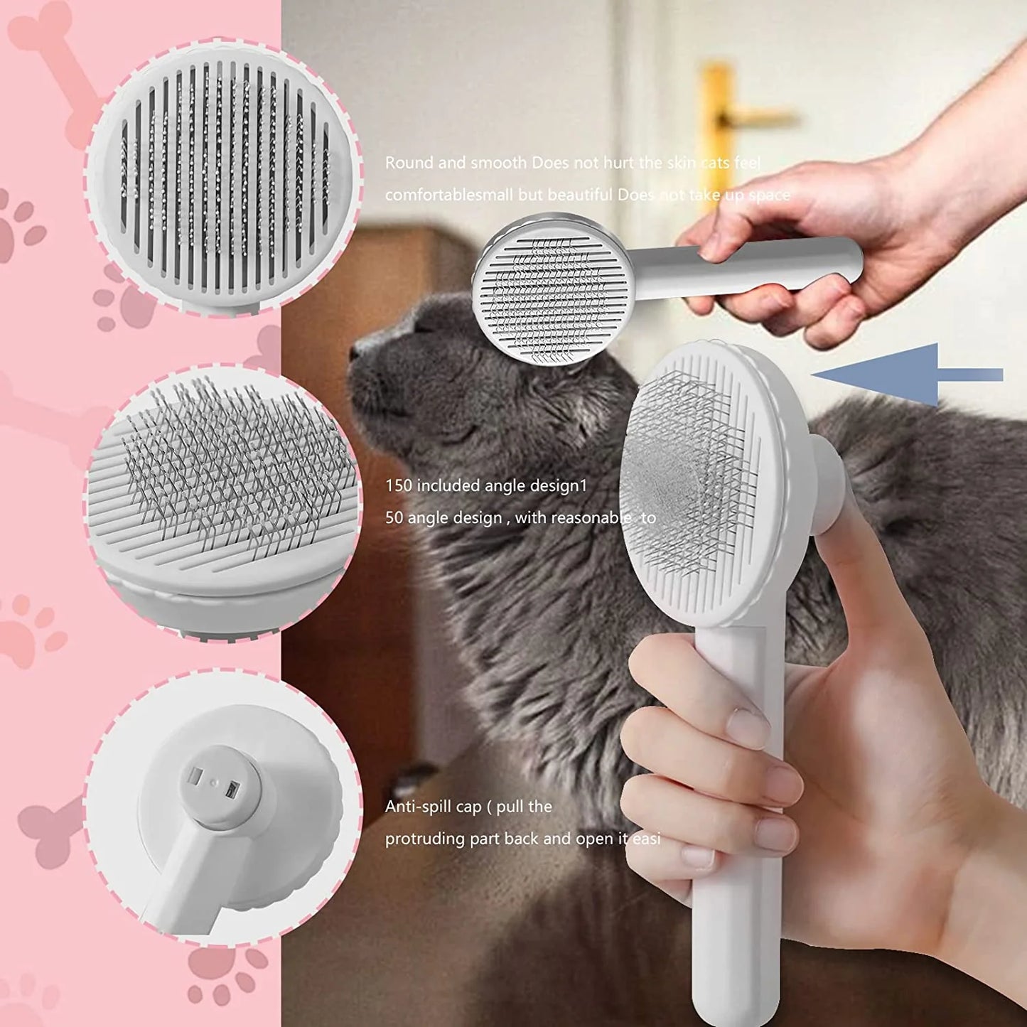 pet-grooming-tools Cat Brush Pet Grooming Brush for Cats Remove Hairs Pet Cat Hair Remover Pets Hair Removal Comb Puppy Kitten Grooming Accessories