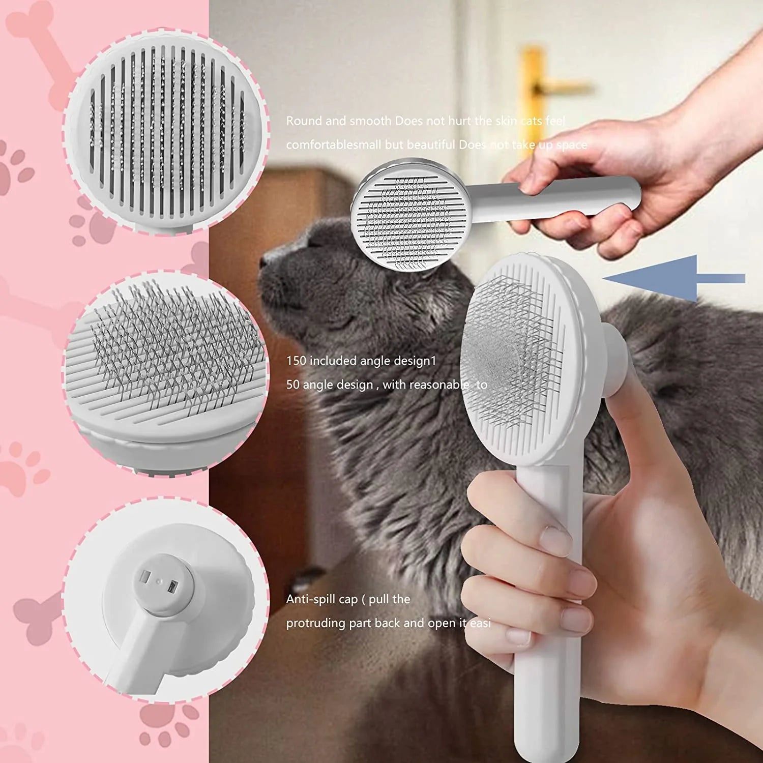 pet-grooming-tools Cat Brush Pet Grooming Brush for Cats Remove Hairs Pet Cat Hair Remover Pets Hair Removal Comb Puppy Kitten Grooming Accessories