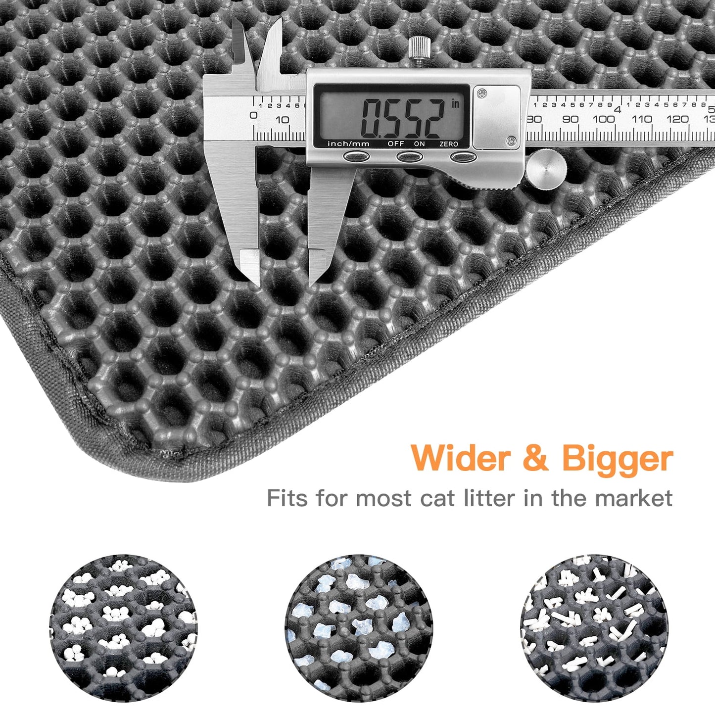 Cat Litter Mat - 30"X24" Honeycomb Double Layer, Urine Waterproof, and Easy to Clean