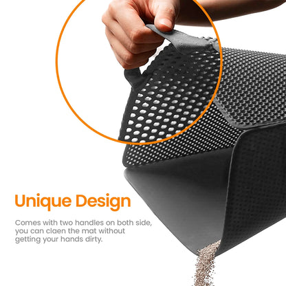Cat Litter Mat - 30"X24" Honeycomb Double Layer, Urine Waterproof, and Easy to Clean