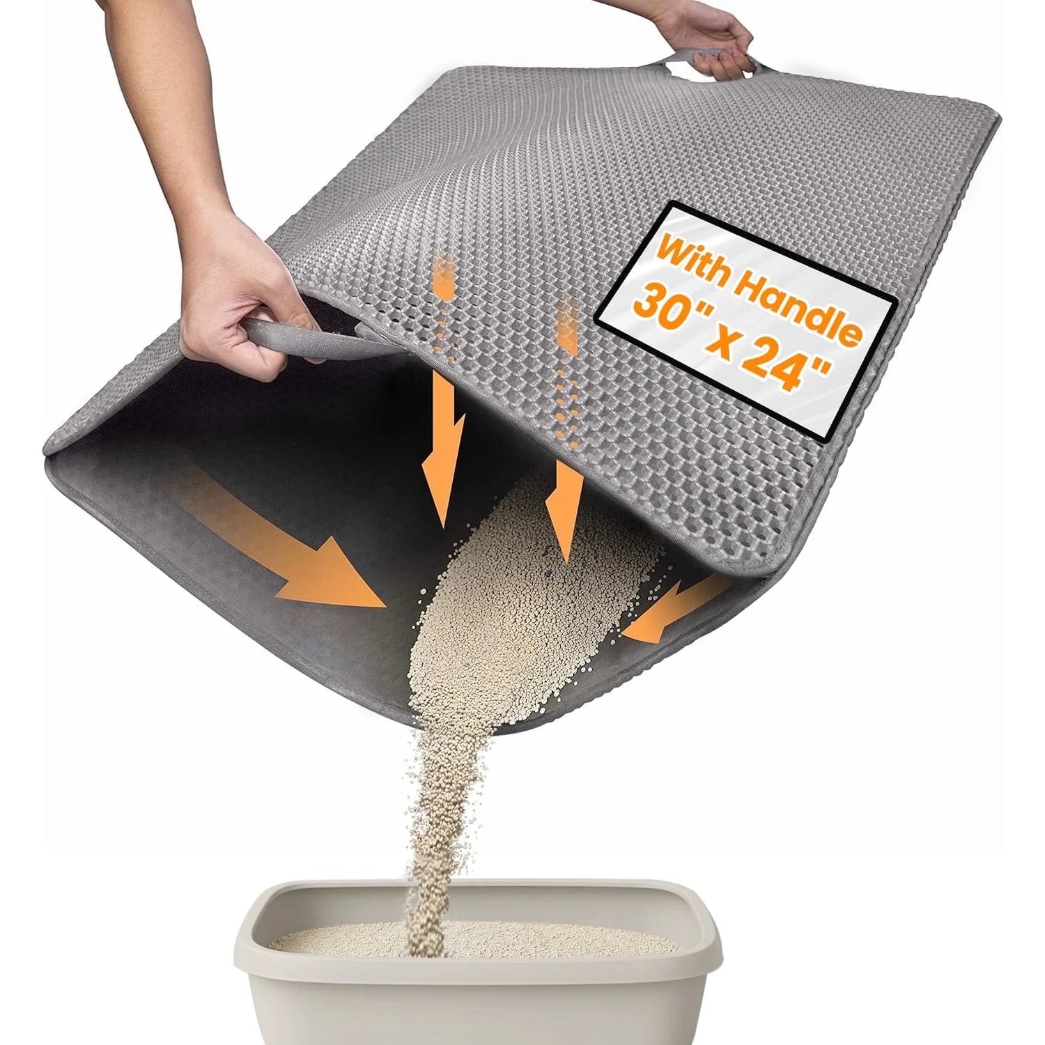 Cat Litter Mat - 30"X24" Honeycomb Double Layer, Urine Waterproof, and Easy to Clean